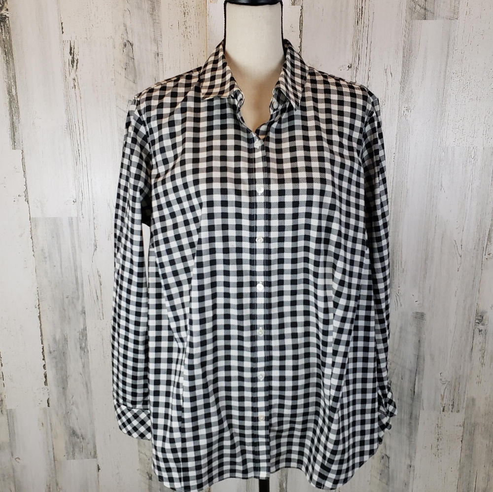 Talbots Checkered Plaid Shirt Size 18W